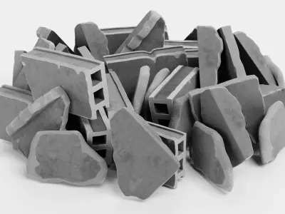 Pile of Debris V3 - Concrete Rubble Cluster 3D model
