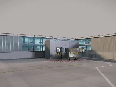 Airport Terminal Satellite4 LFPG Low-poly 3D model
