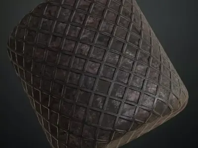 Industrial Diamond Square Metal Plate PBR Seamless Texture