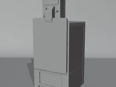 Low-Poly Newspaper Machine Free low-poly 3D model