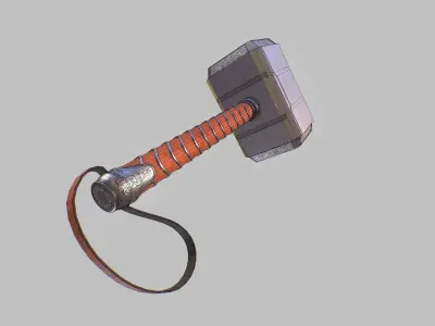 Mjolnir thor hammer Low-poly 3D model