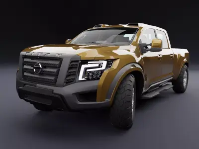 Nissan 4x4 Car Metallic Brown Low-poly 3D model