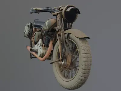 vintage motorcycle prop 3D model