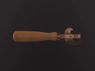 Can opener Low-poly 3D model get