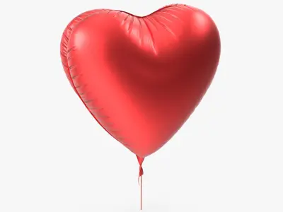 Red Heart Foil Balloon 3D model