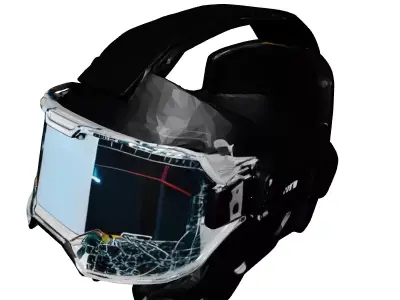 HighTech Visor with Cracked HUD 3D model