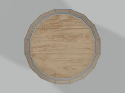 Light Toasted Lowpoly Rundlet Barrel Low-poly 3D model