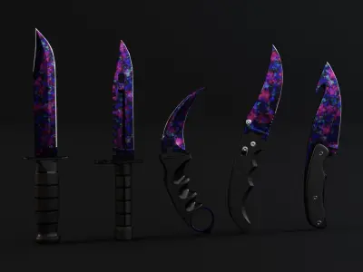 Knife Low-poly 3D model 28