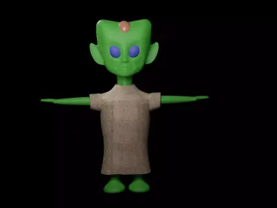 SIMPLE ALIEN  WITH TEXTURES  Free 3D model