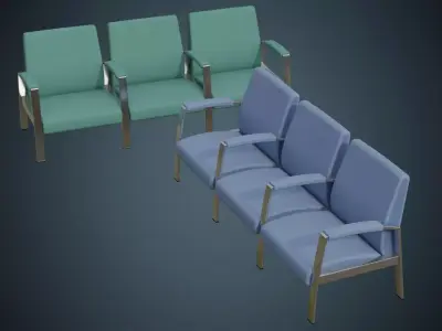 Waiting Chair 1A Low-poly 3D model