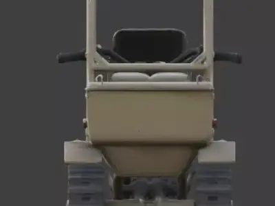 Hard Sci-Fi Half-Track Motorcycle 3D Model Low-poly 3D model