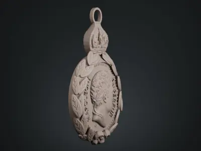French Saint Helena Medal 3D print model