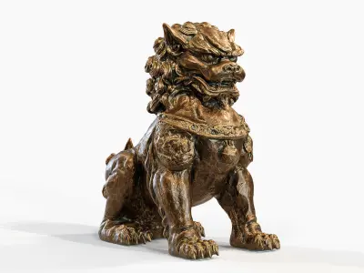 Chinese guardian lion foo dog 3D print model