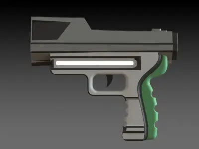 Conceptual gun 5 Low-poly 3D model