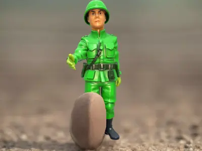 Green Soldier Figurine model pack Low-poly 3D model purchase