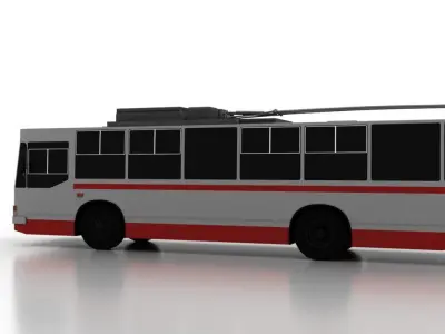 Trolleybus JUMZ-T2-09 Low Low-poly 3D model