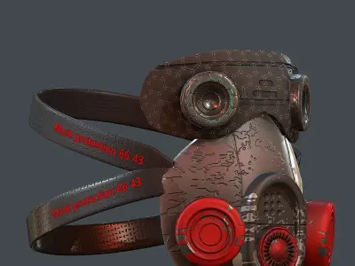 Gas mask helmet 3d model scifi Low-poly  Low-poly 3D model 40