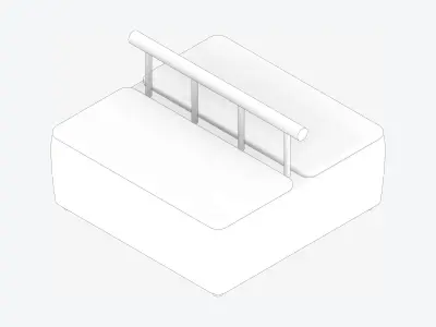 Seat - Bench - Simplicity - 4 Seat Low-poly 3D model