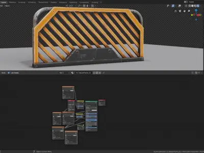 Cyberpunk  barrier Guard - sci fi - game ready Low-poly 3D model