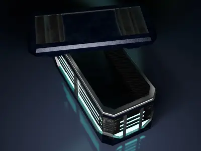 Cyberpunk Tron Crate Low-poly 3D model