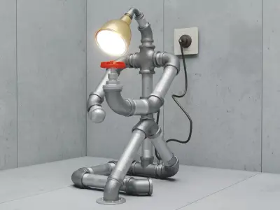 Pipe Decorative Lamp 2 3D model
