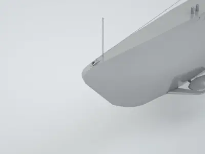 Type VII C German Submarine U-Boat 3D model