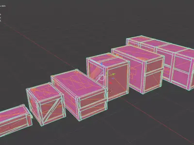 WWII German wooden Cargo Crates Low-poly 3D model