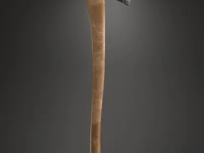 Wood Axe Low-poly 3D model