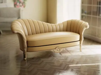 Furniture Sofa Chaise Lounge Low-poly 3D model