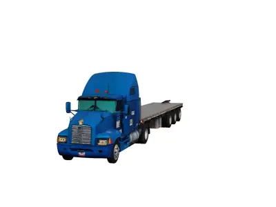 Kenworth W900 Classic Long Nose Semi Truck Model 3D model