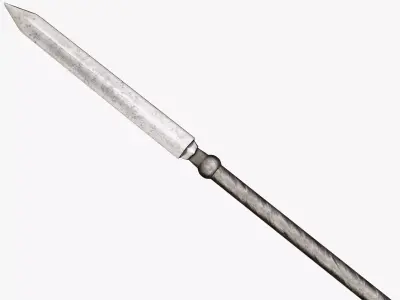 Medieval Spear Low-poly 3D model 7
