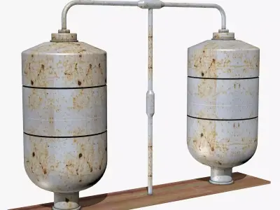 Two Rusty Boilers 3D model