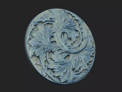 super detail pattern wood engraved Sculpted-Leaves 3D print model