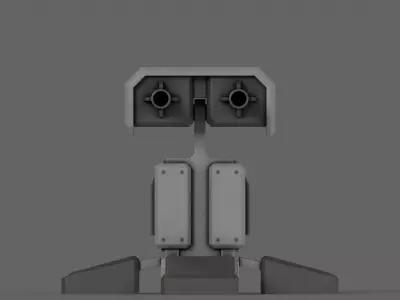 PBR Turret Gun 05 Grey Low-poly 3D model