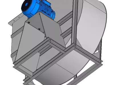 Industrial centrifugal fan 3D model