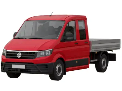 VW Crafter 2 Flatbed Truck 3D model by CommercialVehicles