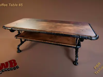 Coffee Table 5 Low-poly 3D model