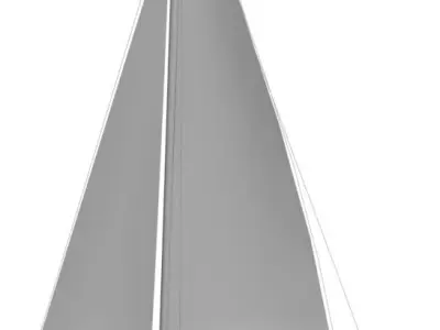 Sailboat with a high sail 3D model