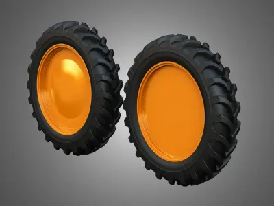 Tractor Tires and Rims - T08 3D model