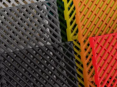 Display with modular plastic flooring 3D model