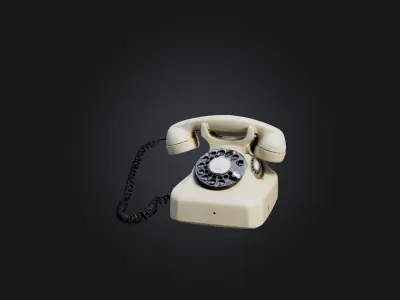 Rotary Phone Model Low-poly 3D model