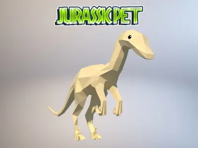 Troodon jurassic pet Low-poly 3D model