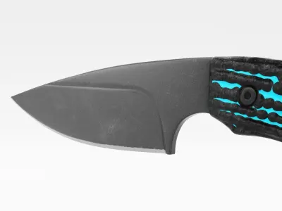 Tactical Combat Knife - Military - Karambit Style 01 Blue Low-poly 3D model