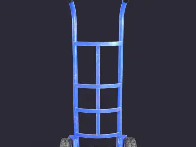 Hand Truck Low-poly 3D model 7