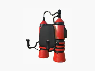 Jetpack E04 Red Black - SciFi Character Design Low-poly 3D model