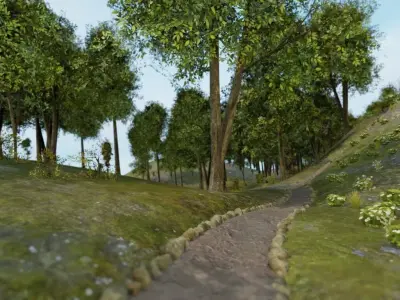 Medieval Village On A Hill 3D model