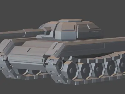 T55 - Stylized Tank 3D Model Free low-poly 3D model