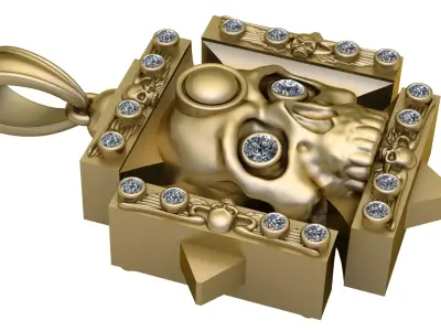 Skull 14K Gold Industrial 3D print model