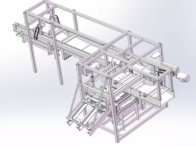 Pallet forming shuttle conveyor 3D model