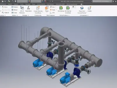 Pump Station Assembly 3D model 3D model